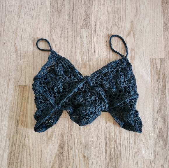 Forest green crochet top - Picture 1 of 1